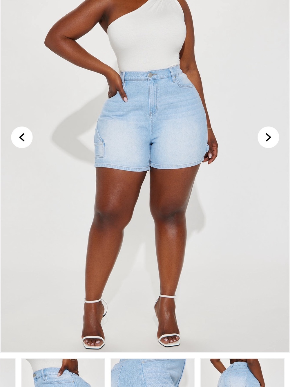 Fashion Nova Light Blue High-Rise Denim Shorts